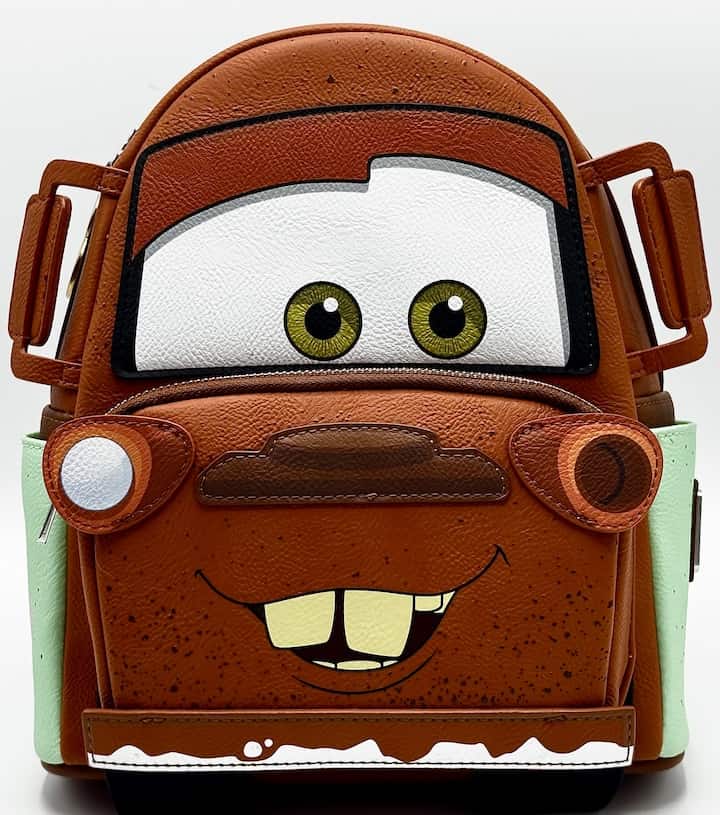 Loungefly Mater Cosplay Mini Backpack Disney Pixar Cars Bag Front Full View