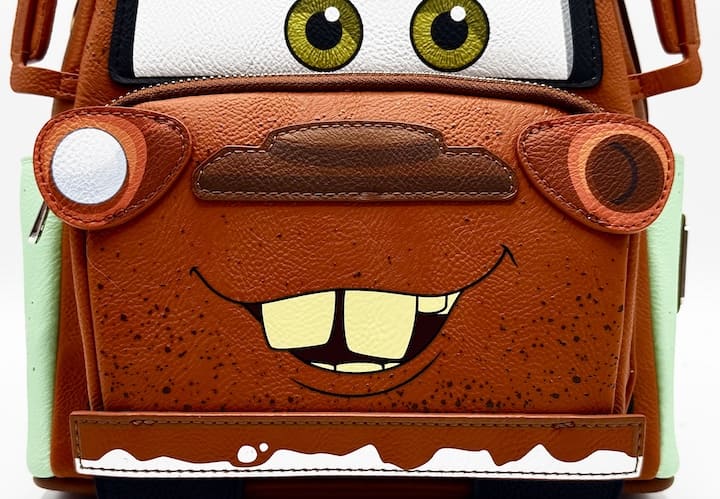 Loungefly Mater Cosplay Mini Backpack Disney Pixar Cars Bag Front Pocket