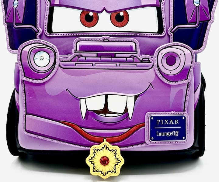 Loungefly Mater Vampire Mini Backpack Disney Pixar Cars Halloween Bag Front Bottom Pocket