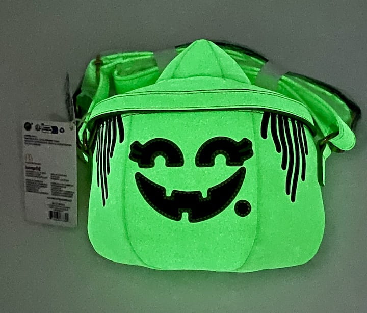 Loungefly McGoblin Crossbody Bag McDonalds Happy Meal Pail Glow Effect Front