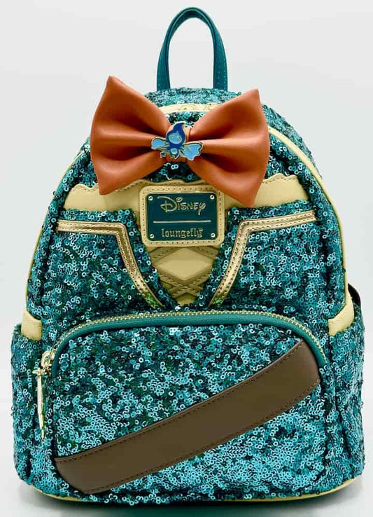 Loungefly Merida Sequin Mini Backpack Disney Pixar Brave Bag Front Full View
