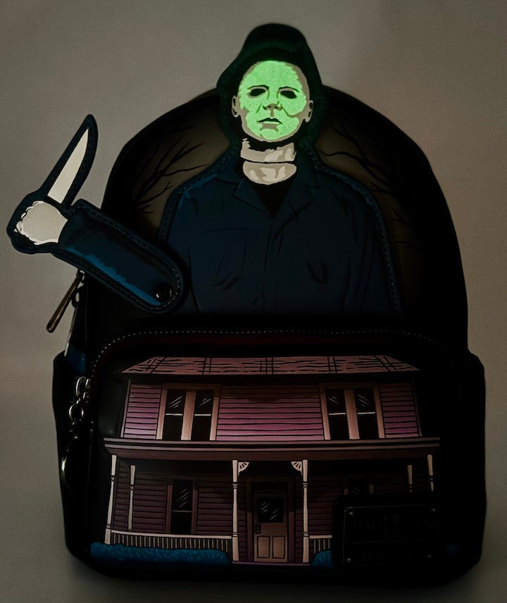 Loungefly Michael Myers House Mini Backpack Halloween 2 Bag Glow In The Dark Effect