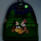 Loungefly Mickey Minnie Mouse Camping Mini Backpack Disney Bag Glow In The Dark Effect