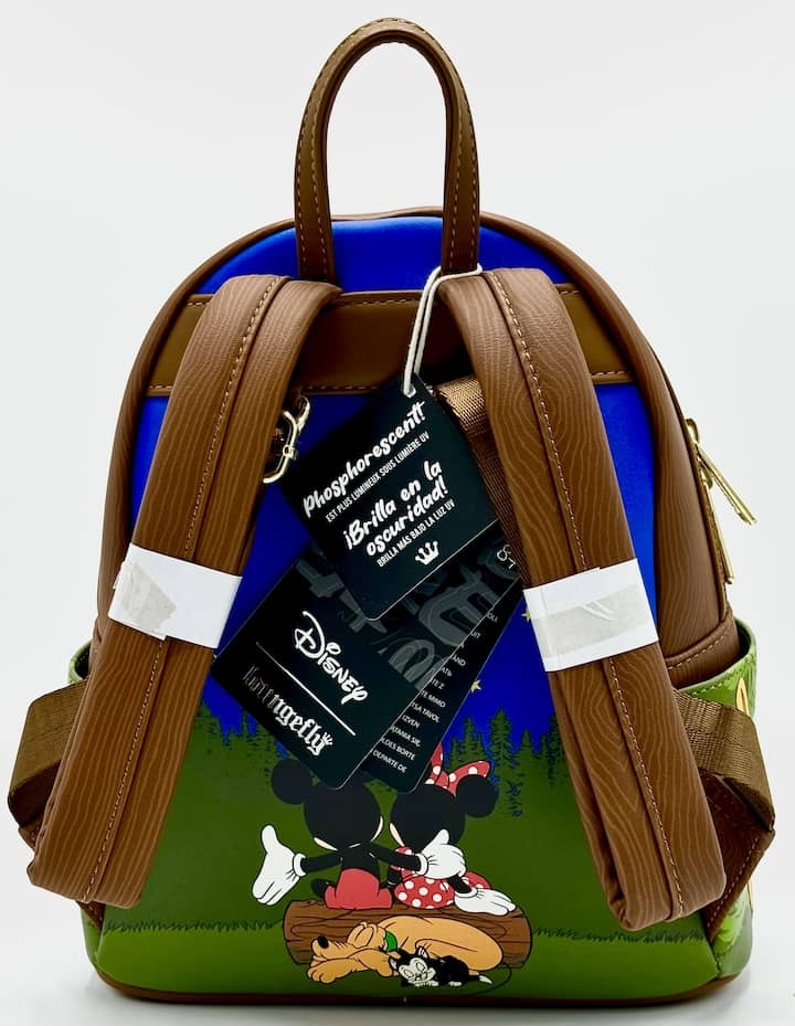 Loungefly Mickey Minnie Mouse Camping Mini Backpack Disney Bag Straps