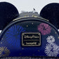 Loungefly Mickey Mouse Castle Fireworks Mini Backpack Disney Parks Bag Front Enamel Logo