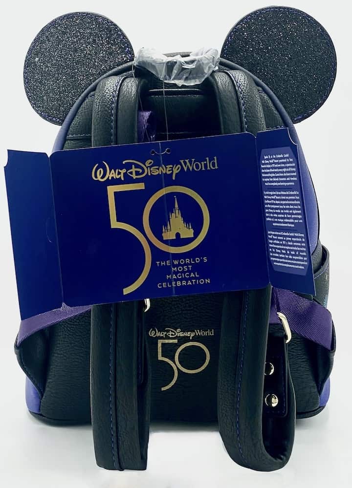 Loungefly Mickey Mouse Castle Fireworks Mini Backpack Disney Parks Bag Label