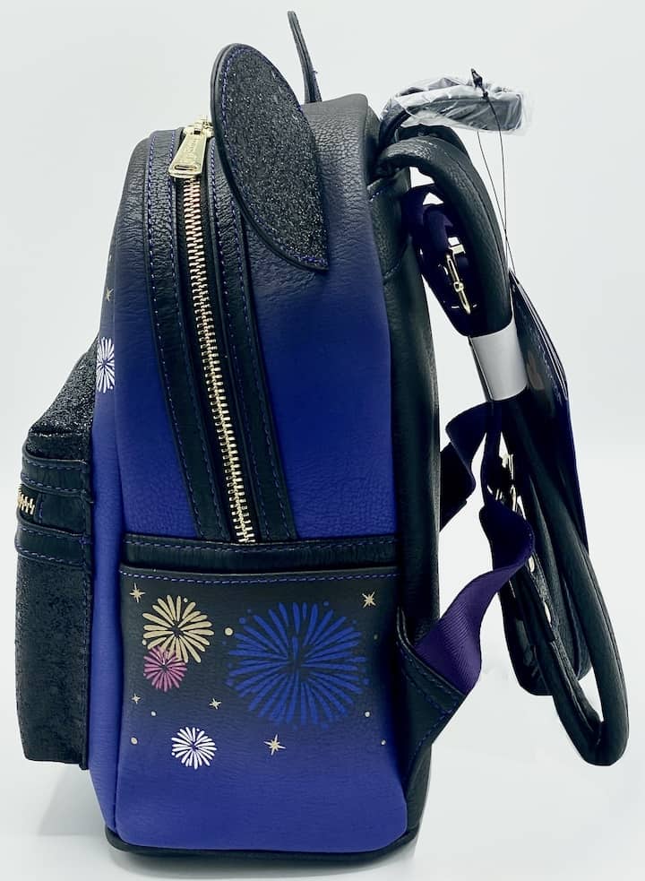 Loungefly Mickey Mouse Castle Fireworks Mini Backpack Disney Parks Bag Left Side