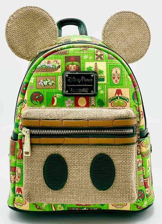 Loungefly Mickey Mouse Enchanted Tiki Room Mini Backpack Disney Bag Front Full View