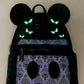 Loungefly Mickey Mouse Haunted Mansion Mini Backpack Phantom Manor Bag Glow In The Dark Effect