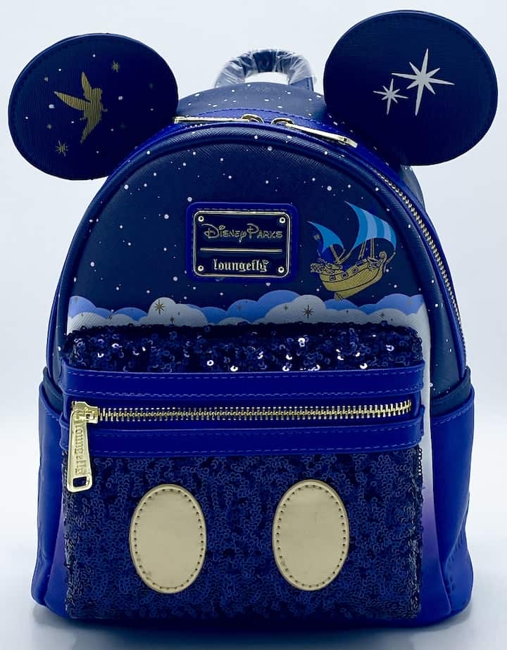 Loungefly Mickey Mouse Peter Pan Flight Mini Backpack Disney Parks Bag Front Full View