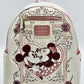 Loungefly Mickey and Minnie Mouse Forever Mini Backpack Floral Bag Front Full View