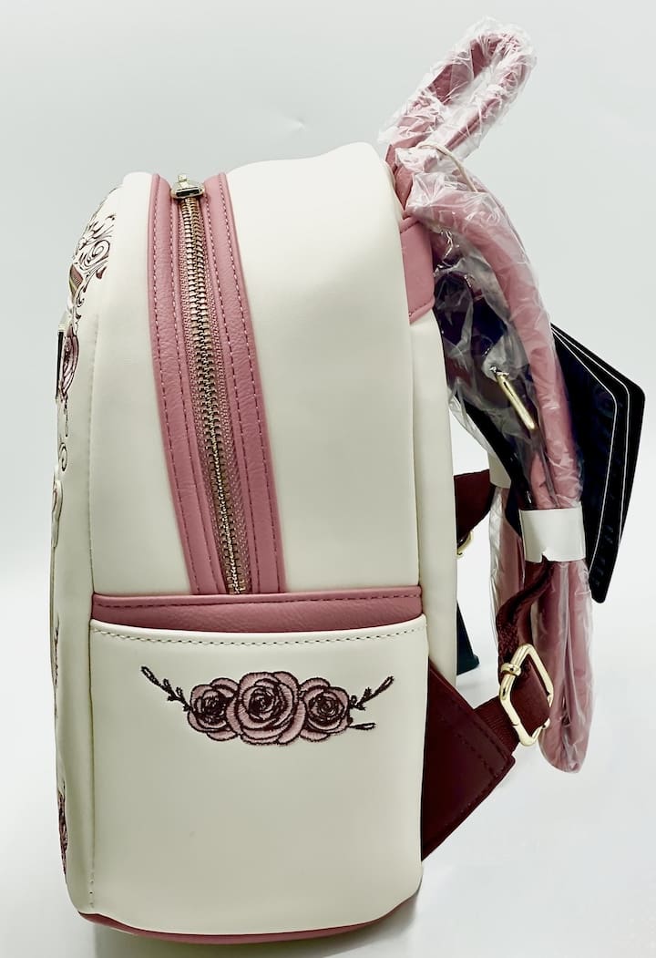 Loungefly Mickey and Minnie Mouse Forever Mini Backpack Floral Bag Left Side