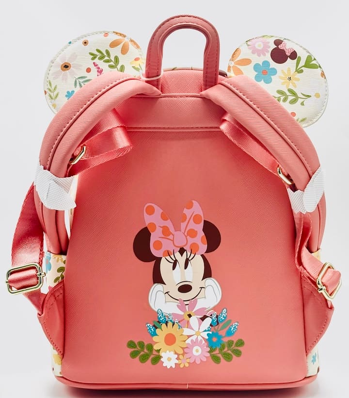 Loungefly Minnie Mouse Floral Sequin Mini Backpack Disney Spring Bag Back
