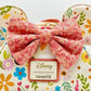 Loungefly Minnie Mouse Floral Sequin Mini Backpack Disney Spring Bag Front Bow