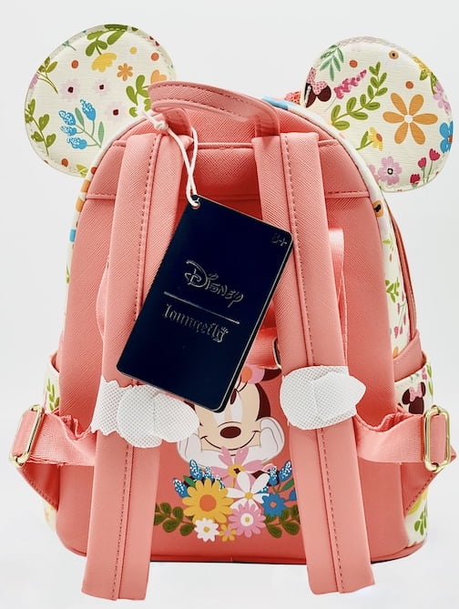 Loungefly Minnie Mouse Floral Sequin Mini Backpack Disney Spring Bag Straps