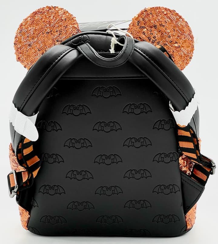 Loungefly Minnie Mouse Halloween Sequin Mini Backpack Disney Bat Bag Back