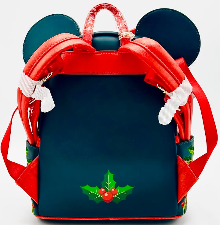 Loungefly Minnie Mouse Holly Holiday Mini Backpack Christmas Bag Back