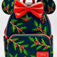 Loungefly Minnie Mouse Holly Holiday Mini Backpack Christmas Bag Front Full View