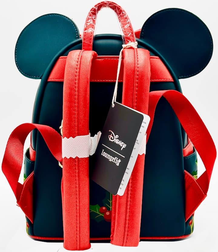 Loungefly Minnie Mouse Holly Holiday Mini Backpack Christmas Bag Straps