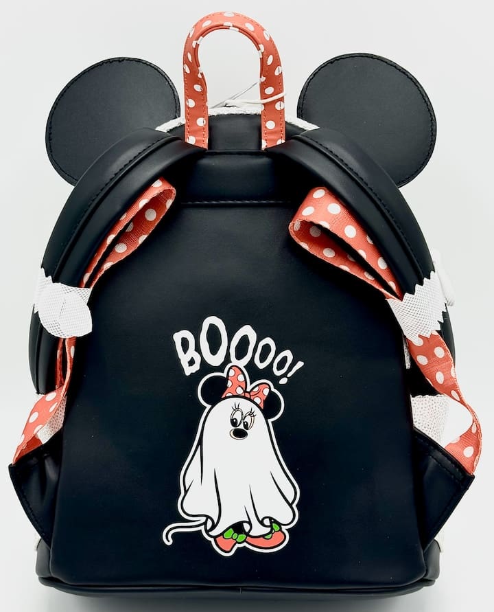 Loungefly Minnie Mouse Sequin Ghost Mini Backpack Glow Halloween Bag Back
