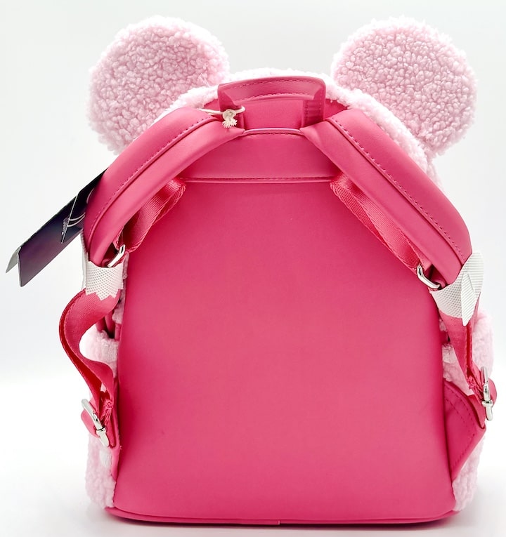Loungefly Minnie Mouse Strawberry Scented Mini Backpack Sherpa Bag Back