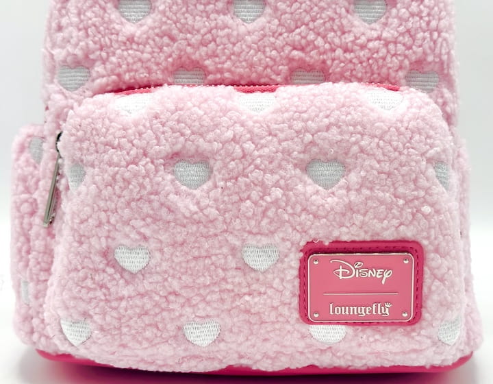 Loungefly Minnie Mouse Strawberry Scented Mini Backpack Sherpa Bag Front Bow