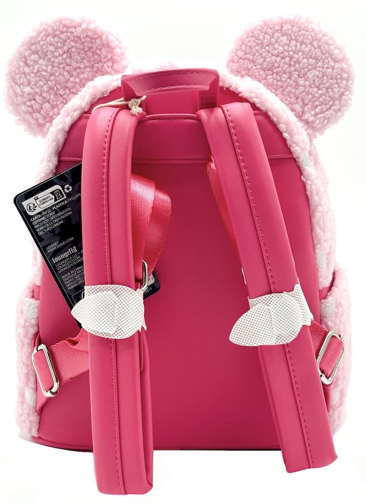 Loungefly Minnie Mouse Strawberry Scented Mini Backpack Sherpa Bag Straps