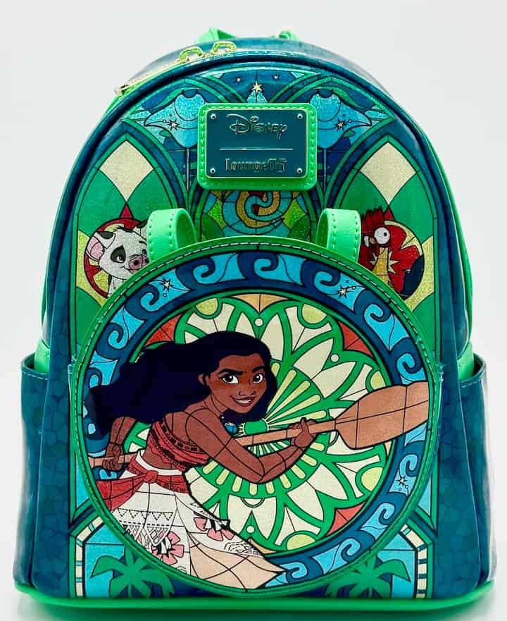 Loungefly Moana Stained Glass Mini Backpack Disney Princess Bag Front Full View