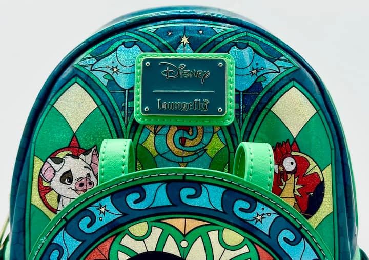 Loungefly Moana Stained Glass Mini Backpack Disney Princess Bag Front Logo