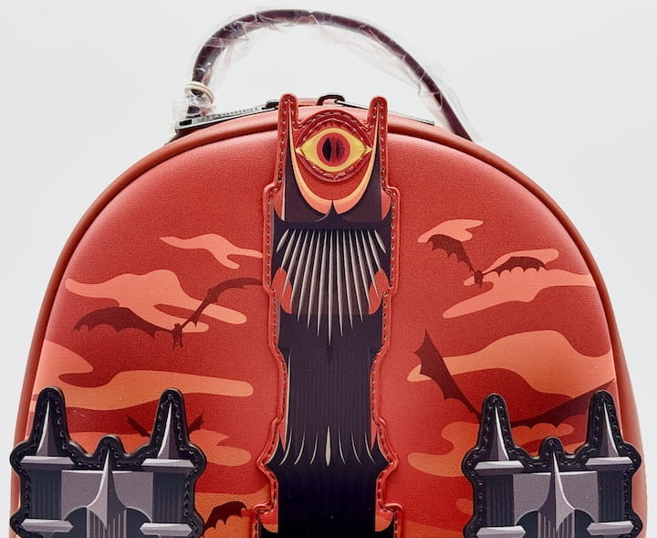 Loungefly Mordor Black Gates Mini Backpack Lord of the Rings Bag Front Top