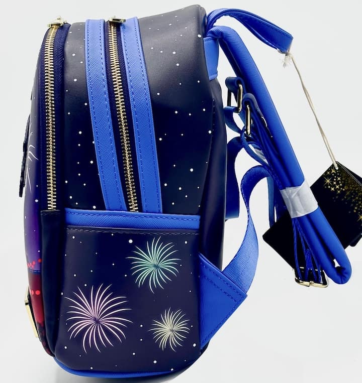 Loungefly Mulan Fireworks Mini Backpack Disney Glow in the Dark Bag Left Side