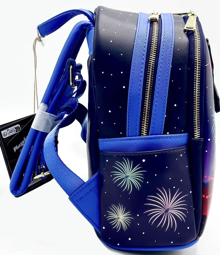 Loungefly Mulan Fireworks Mini Backpack Disney Glow in the Dark Bag Right Side