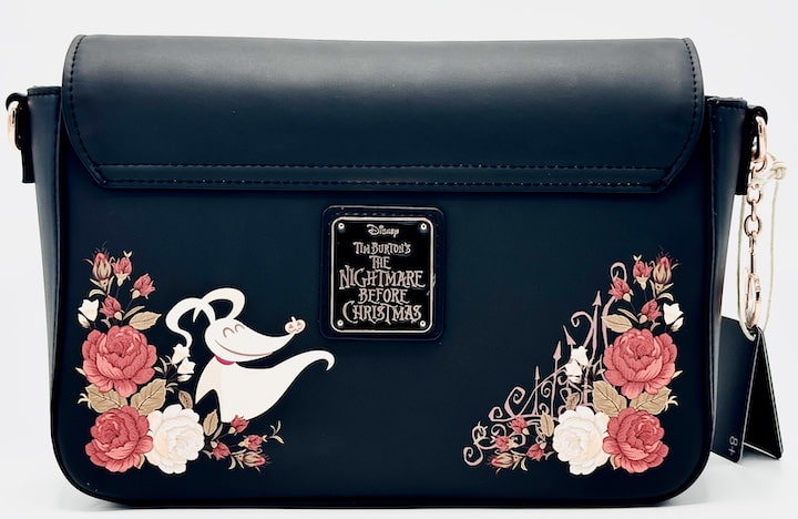 Loungefly Nightmare Before Christmas Floral Crossbody Bag Red Design Back