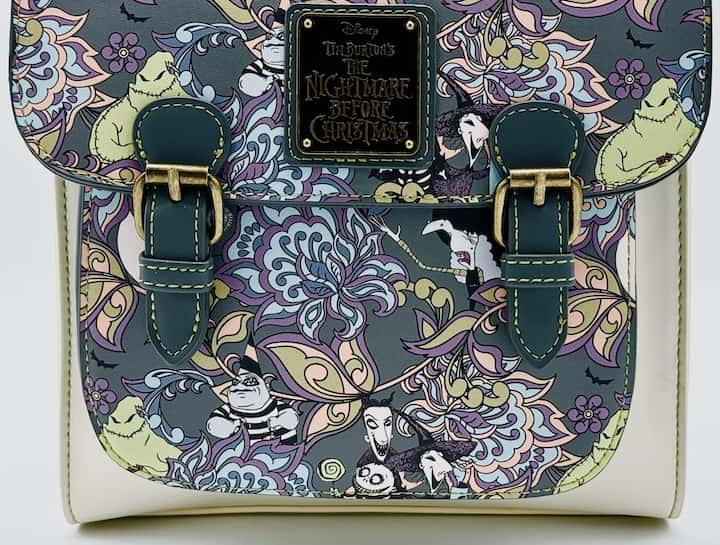 Loungefly Nightmare Before Christmas Floral Mini Backpack NBC Bag Front Bottom