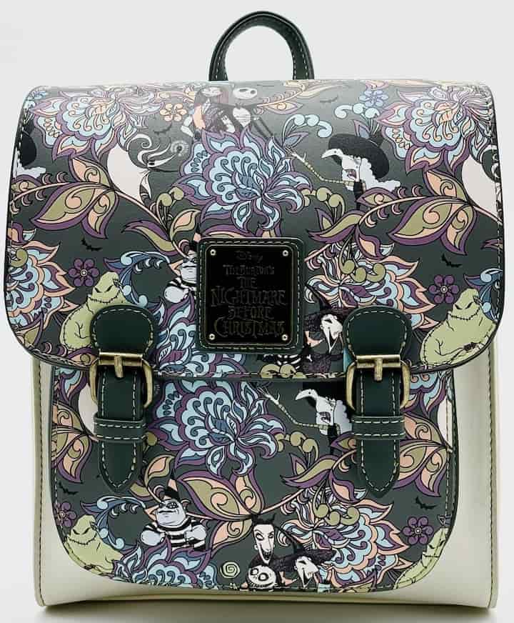 Loungefly Nightmare Before Christmas Floral Mini Backpack NBC Bag Front Full View