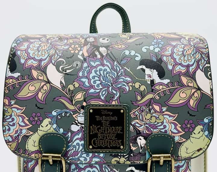 Loungefly Nightmare Before Christmas Floral Mini Backpack NBC Bag Front Top