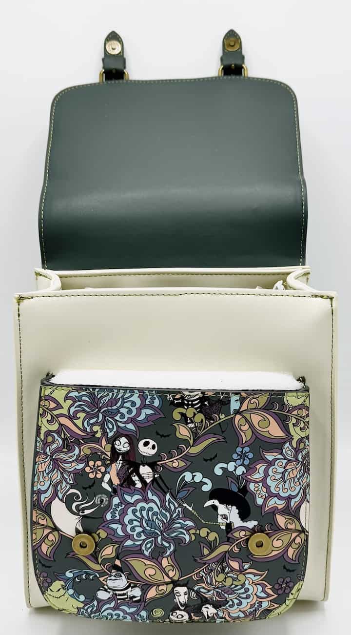 Loungefly Nightmare Before Christmas Floral Mini Backpack NBC Bag Inside Open