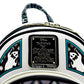 Loungefly Nightmare Before Christmas Stained Glass Mini Backpack Bag Front Logo