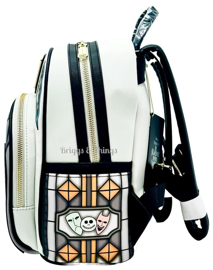Loungefly Nightmare Before Christmas Stained Glass Mini Backpack Bag Left Side