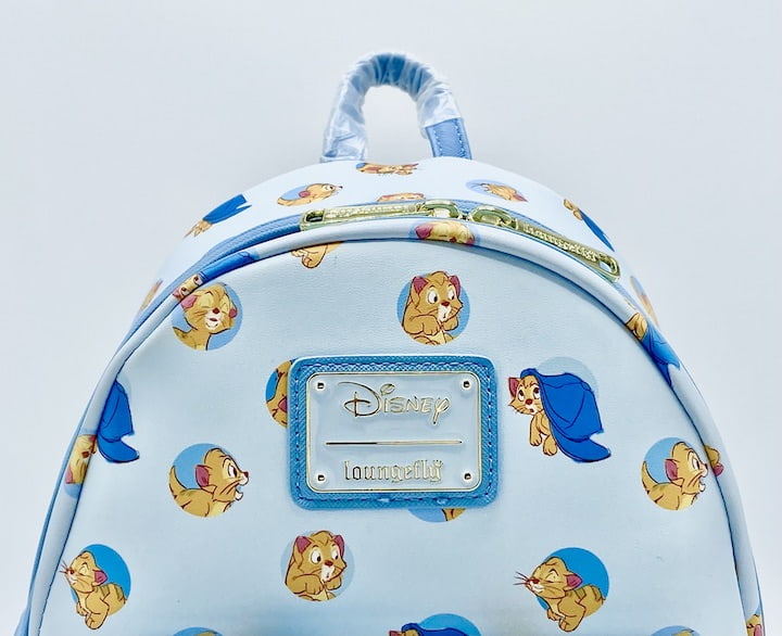 Loungefly Oliver and Company AOP Mini Backpack Disney Cats Bag Front Enamel Logo