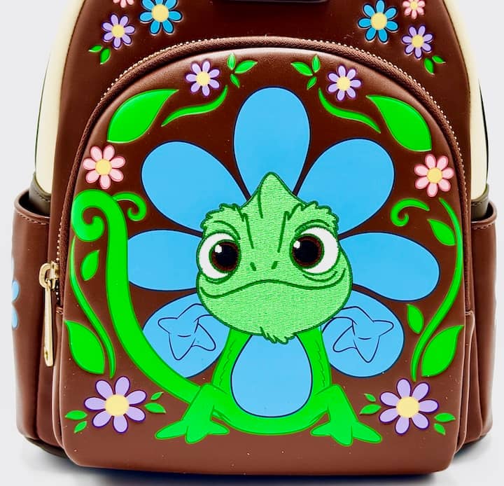 Loungefly Pascal Flower Mini Backpack Disney Tangled Bag Front Pocket