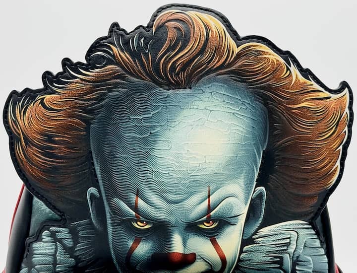 Loungefly Pennywise Derry Mini Backpack IT Light Up Cosplay Bag Front Top Applique