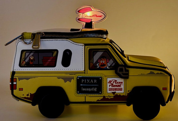 Loungefly Pizza Planet Crossbody Toy Story 30th Anniversary Pixar Bag Light Up Side