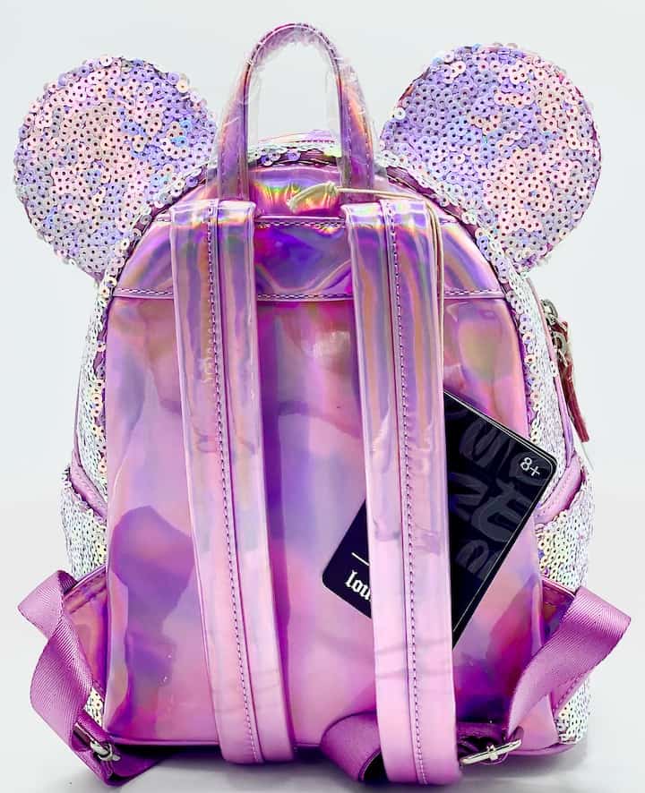Loungefly Planet Minnie Mouse Mini Backpack Disney Sequin Bag Straps