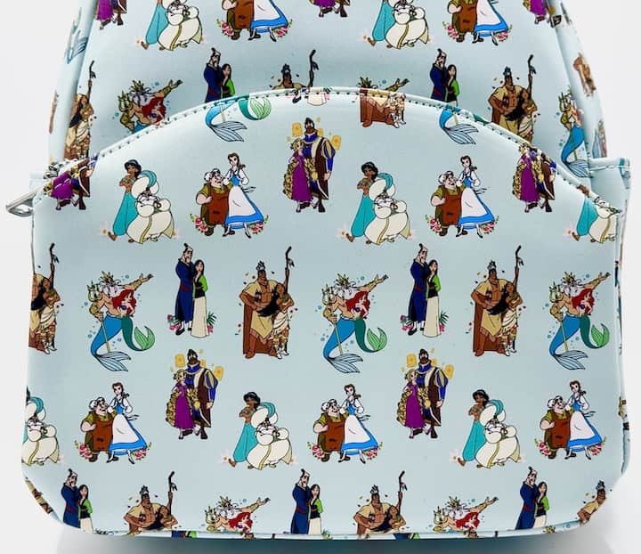 Loungefly Princesses and Dads Fathers Mini Backpack Disney Bag Front Bottom