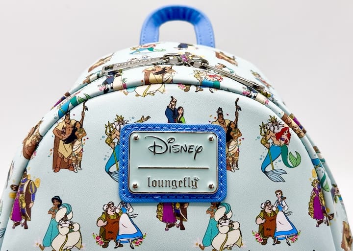 Loungefly Princesses and Dads Fathers Mini Backpack Disney Bag Front Top