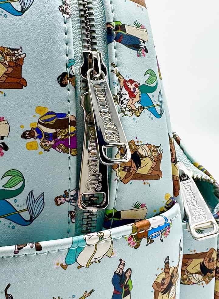 Loungefly Princesses and Dads Fathers Mini Backpack Disney Bag Zips