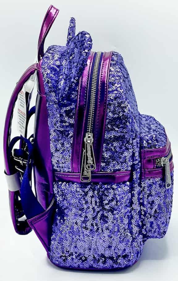 Loungefly Purple Potion Sequin Mini Backpack Disney Parks Bag Right Side