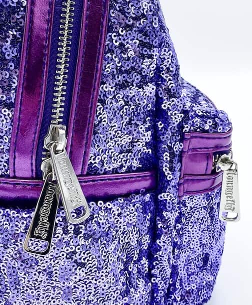 Loungefly Purple Potion Sequin Mini Backpack Disney Parks Bag Zips