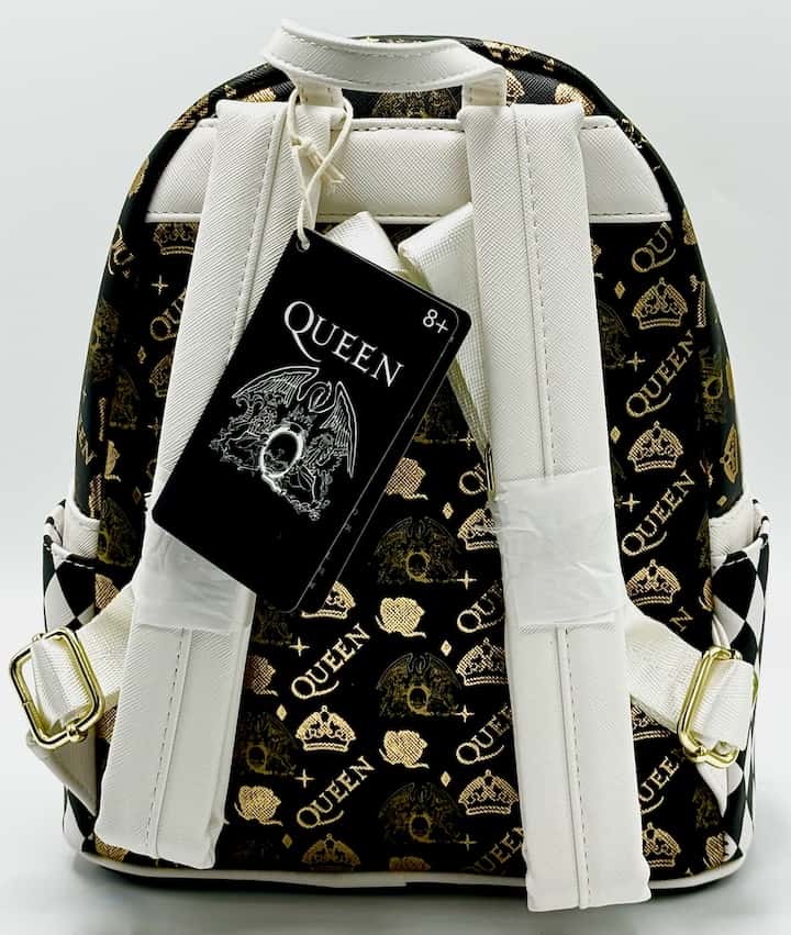 Loungefly Queen Mini Backpack Rock Band Logo Crest Bag Straps